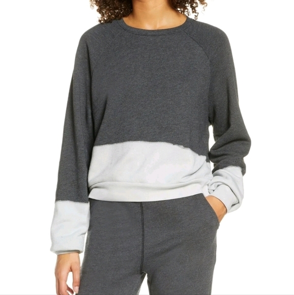 Zella Dip Dyed Sweatshirt Grey Forged Size L - Picture 1 of 10